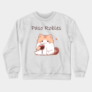 Paso Robles Cat Wine Cheers Crewneck Sweatshirt